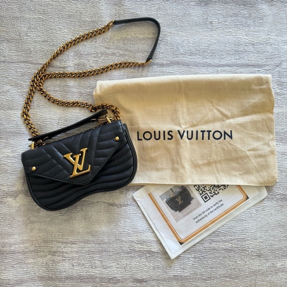 Louis Vuitton Handbags - Louis Vuitton Wave Black Quilted Shoulder/Crossbody Bag, Authentic